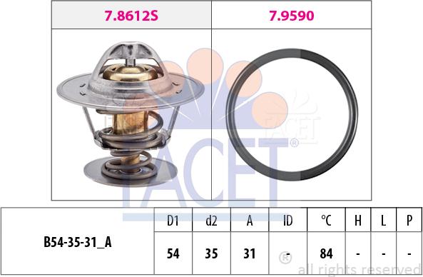 FACET 7.8612 - Termostat,lichid racire aaoparts.ro