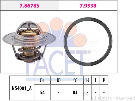 FACET 7.8678 - Termostat,lichid racire aaoparts.ro