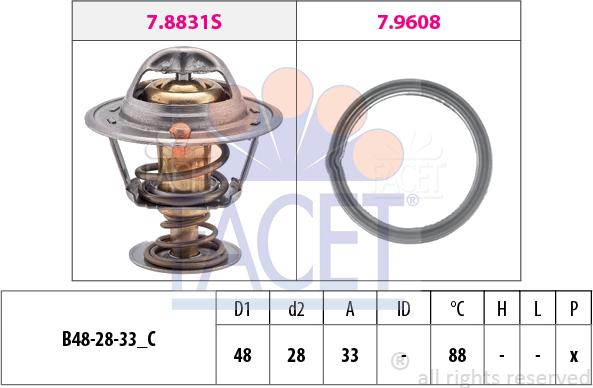 FACET 7.8831 - Termostat,lichid racire aaoparts.ro
