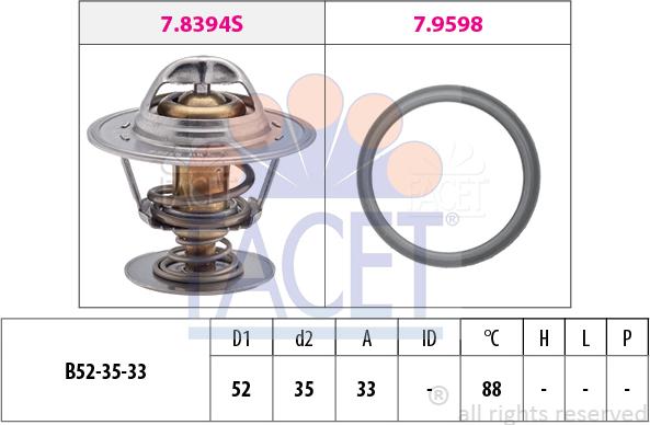 FACET 7.8394 - Termostat,lichid racire aaoparts.ro