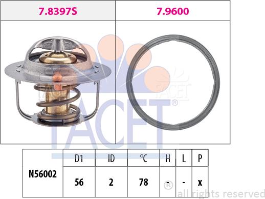 FACET 7.8397 - Termostat,lichid racire aaoparts.ro
