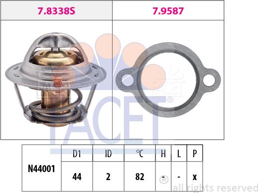FACET 7.8368 - Termostat,lichid racire aaoparts.ro