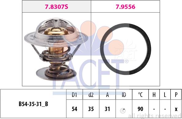 FACET 7.8307 - Termostat,lichid racire aaoparts.ro