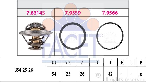 FACET 7.8314 - Termostat,lichid racire aaoparts.ro