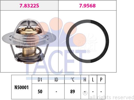 FACET 7.8322 - Termostat,lichid racire aaoparts.ro