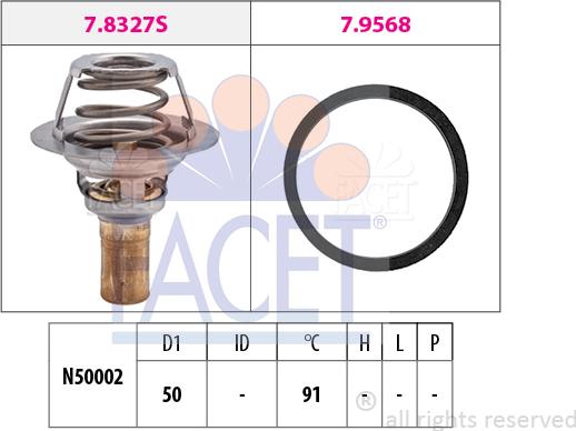 FACET 7.8327 - Termostat,lichid racire aaoparts.ro