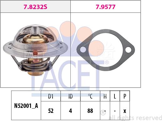 FACET 7.8237 - Termostat,lichid racire aaoparts.ro