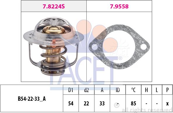 FACET 7.8224 - Termostat,lichid racire aaoparts.ro