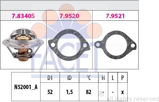 FACET 7.8228 - Termostat,lichid racire aaoparts.ro