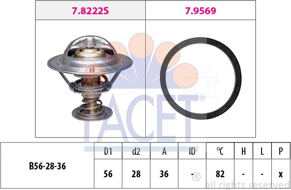 FACET 7.8222 - Termostat,lichid racire aaoparts.ro