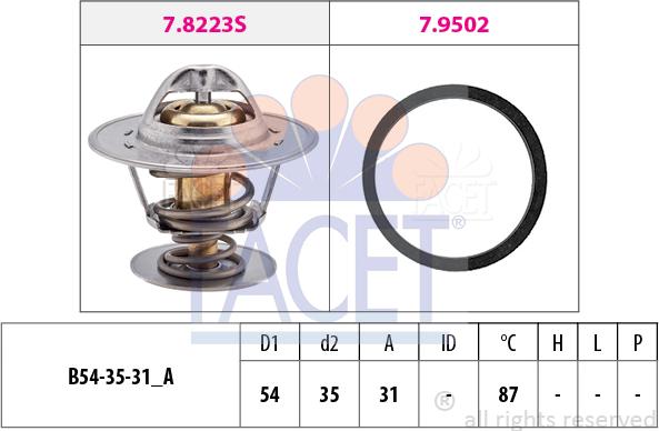 FACET 7.8278 - Termostat,lichid racire aaoparts.ro