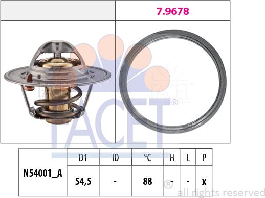 FACET 7.8787 - Termostat,lichid racire aaoparts.ro