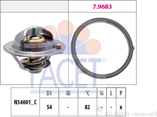 FACET 7.8727 - Termostat,lichid racire aaoparts.ro