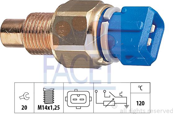 FACET 7.3558 - Senzor,temperatura lichid de racire aaoparts.ro
