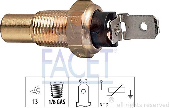 FACET 7.3080 - Senzor,temperatura lichid de racire aaoparts.ro