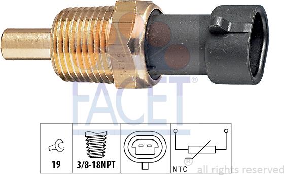 FACET 7.3129 - Senzor,temperatura ulei aaoparts.ro