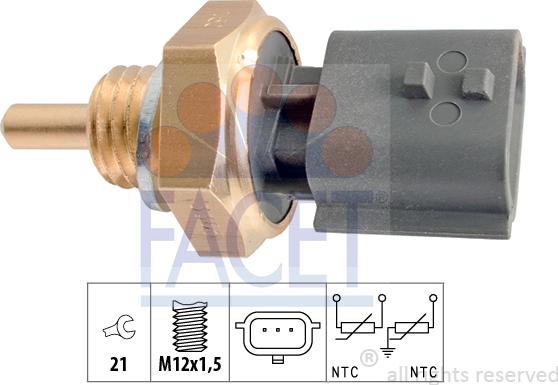 FACET 7.3365 - Senzor,temperatura lichid de racire aaoparts.ro