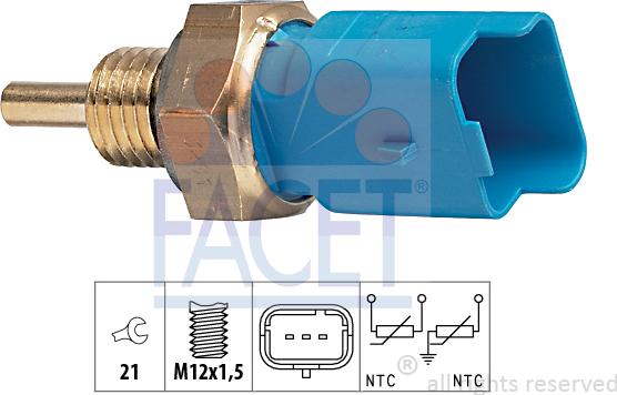 FACET 7.3291 - Senzor,temperatura lichid de racire aaoparts.ro