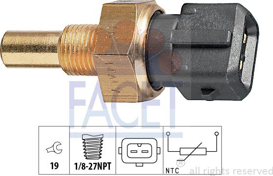 FACET 7.3283 - Senzor,temperatura lichid de racire aaoparts.ro