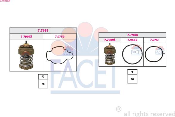 FACET 7.7931KK - Termostat,lichid racire aaoparts.ro