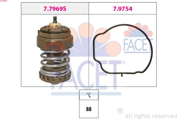 FACET 7.7921 - Termostat,lichid racire aaoparts.ro