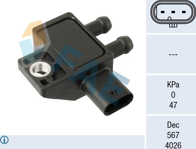 FAE 16161 - Senzor, presiune gaze evacuare aaoparts.ro