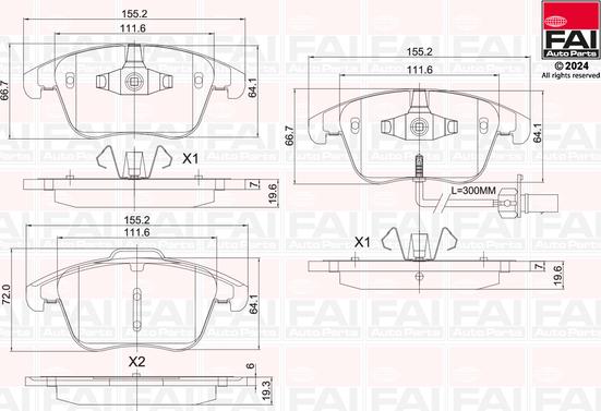 FAI AutoParts BP160 - Set placute frana,frana disc aaoparts.ro