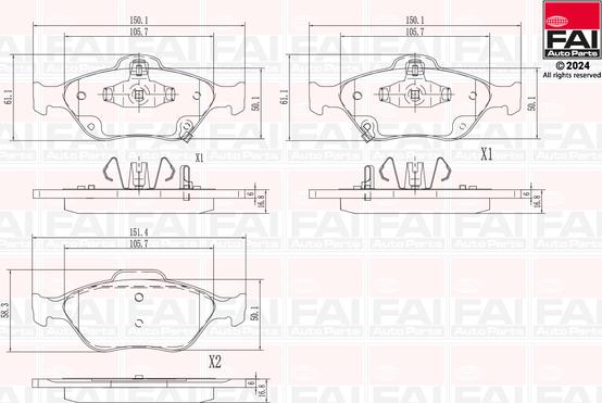 FAI AutoParts BP138 - Set placute frana,frana disc aaoparts.ro