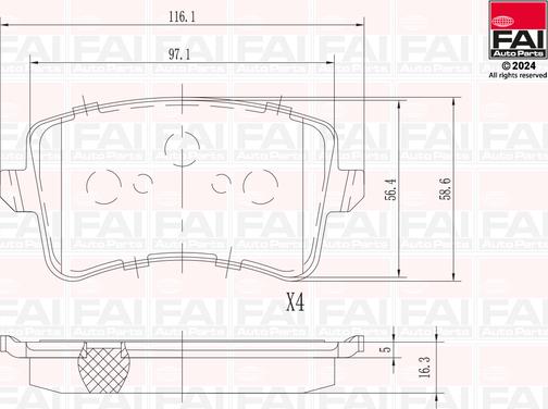 FAI AutoParts BP128 - Set placute frana,frana disc aaoparts.ro