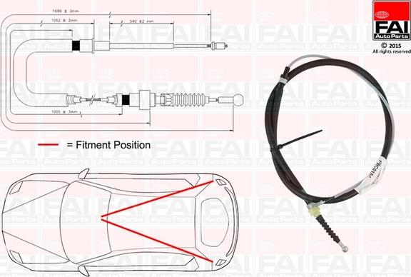 FAI AutoParts FBC0154 - Cablu, frana de parcare aaoparts.ro