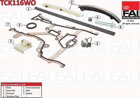 FAI AutoParts TCK116WO - Chit lant de distributie aaoparts.ro