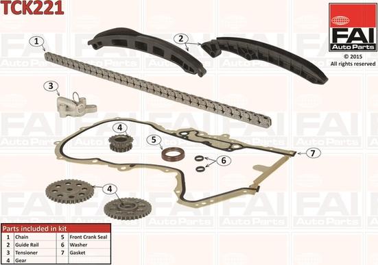 FAI AutoParts TCK221 - Chit lant de distributie aaoparts.ro