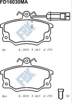 FBK FD16030MA - Set placute frana,frana disc aaoparts.ro