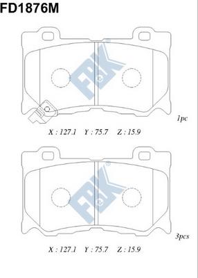 FBK FD1876M - Set placute frana,frana disc aaoparts.ro
