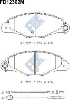 FBK FD12302M - Set placute frana,frana disc aaoparts.ro
