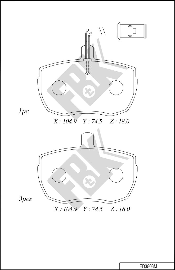 FBK FD3803M - Set placute frana,frana disc aaoparts.ro