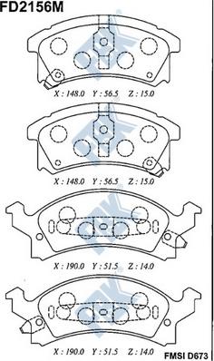 FBK FD2156M - Set placute frana,frana disc aaoparts.ro