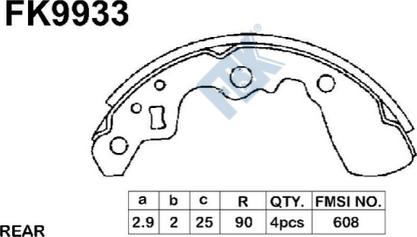 FBK FK9933 - Set saboti frana aaoparts.ro