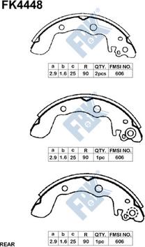 FBK FK4448 - Set saboti frana aaoparts.ro