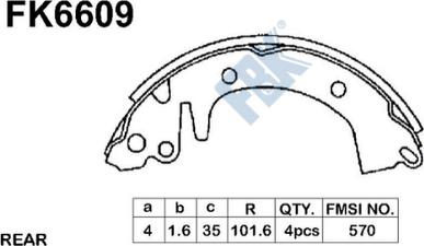 FBK FK6609 - Set saboti frana aaoparts.ro