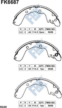 FBK FK6687 - Set saboti frana aaoparts.ro