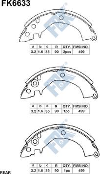 FBK FK6633 - Set saboti frana aaoparts.ro
