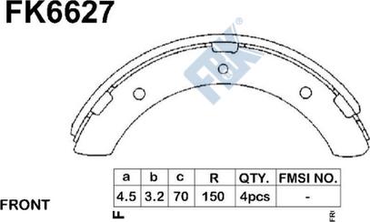 FBK FK6627 - Set saboti frana aaoparts.ro