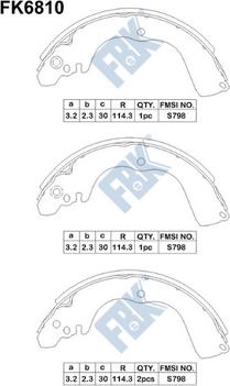 FBK FK6810 - Set saboti frana aaoparts.ro
