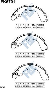 FBK FK6701 - Set saboti frana aaoparts.ro