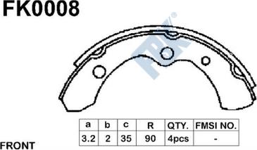 FBK FK0008 - Set saboti frana aaoparts.ro