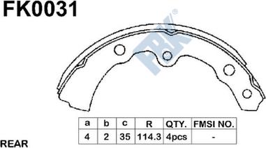 FBK FK0031 - Set saboti frana aaoparts.ro