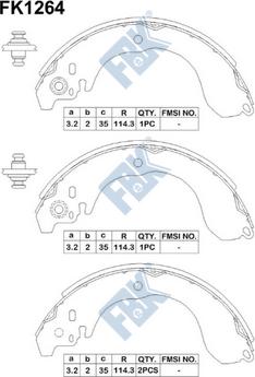 FBK FK1264 - Set saboti frana aaoparts.ro