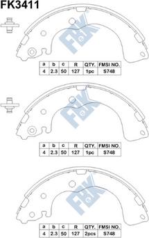 FBK FK3411 - Set saboti frana aaoparts.ro