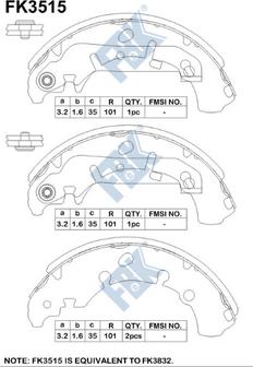 FBK FK3515 - Set saboti frana aaoparts.ro